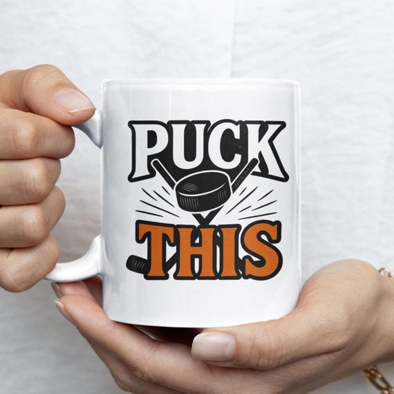 Funny Hockey Mug - Puck This Hockey Gift for Him or Her | Christmas Hockey Mug, Secret Santa Gift for Hockey Fan, Ice Hockey Coffee Cup