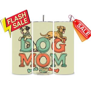 Dog Mom Tumbler Wrap, Dog Affirmations 20 Oz Skinny Sublimation Tumbler PNG, Dog Mama Tumbler Design Digital Download Dog Mom Gift