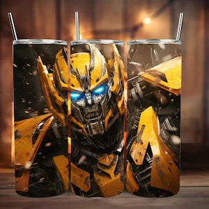 Bumblebee Tumbler Wrap, 20oz Skinny Tumbler Bumblebee Wrap PNG, Tumbler Sublimation Design, Transformers Tumbler Wrap