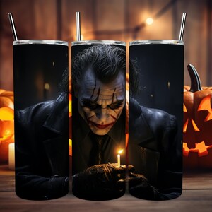 Joker Halloween Tumbler Wrap: Spooky Pumpkin 20oz 40oz Skinny Sublimation (Digital Download PNG)
