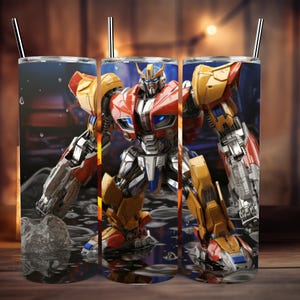 Bumblebee Tumbler Wrap, 20oz Skinny Tumbler Bumblebee Wrap PNG, Tumbler Sublimation Design, Transformers Tumbler Wrap