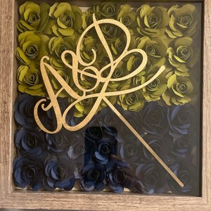 Personalized Floral Shadow Box, Paper Flower Rose Shadow box. paper rose frame gift for her, birthday, Graduation gift, keep shake, love gif