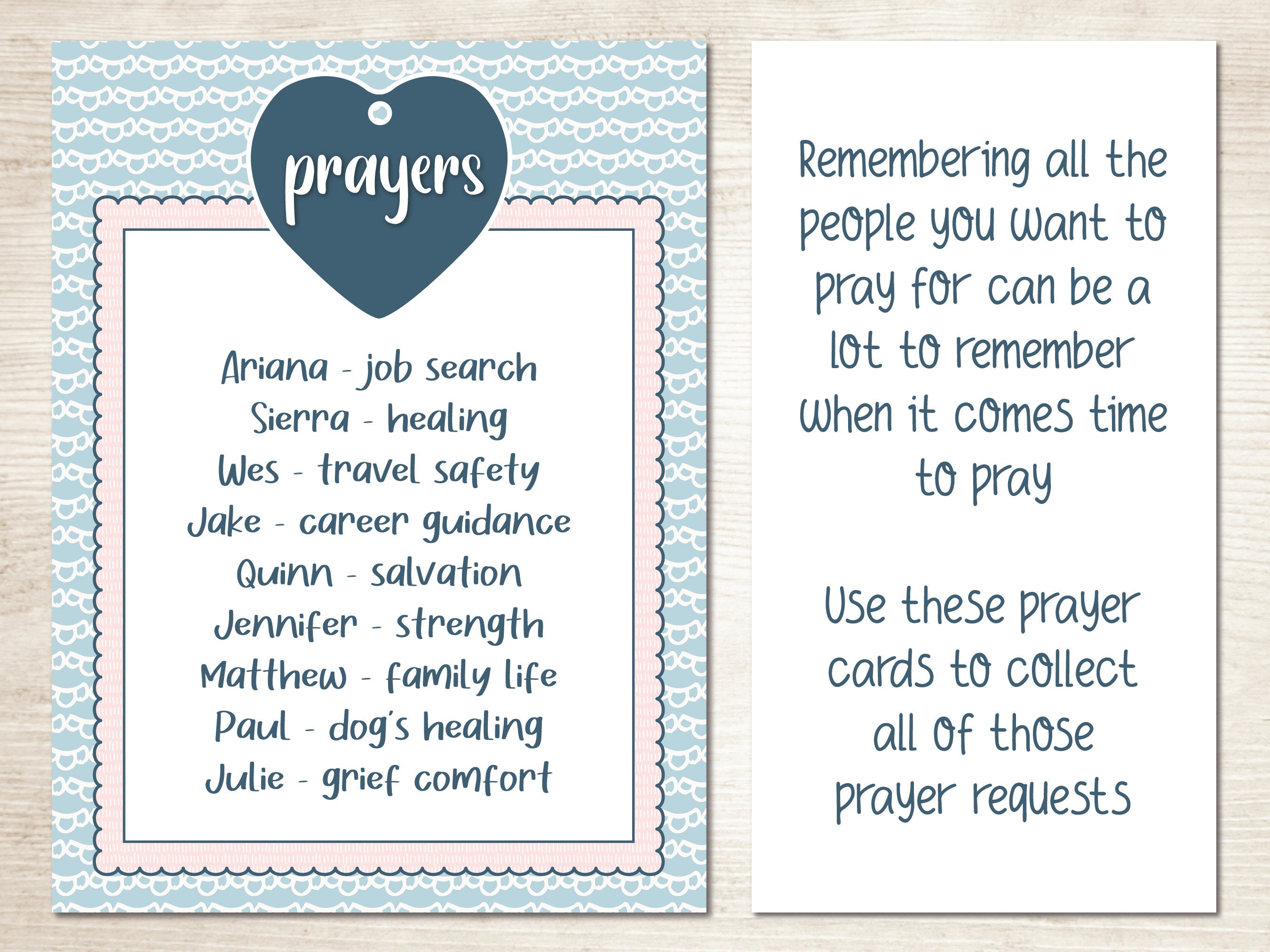 Prayer Cards Printable Blank Prayer Cards Prayer Warriors Etsy