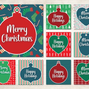 Christmas Printable Gift Tags, Mini Christmas Cards, Holiday Gift Tags, Goodie Bag Tags, Student Christmas Gifts, Favor Tags, Download PDF