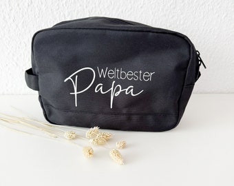 Personalisierte Kulturtasche für Männer | Vatertag | Bester Papa | Geschenkidee | Kulturbeutel