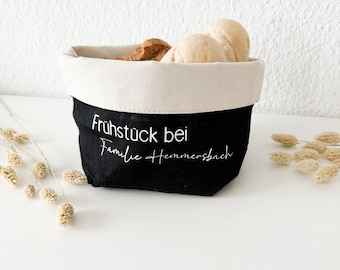 Brotkorb personalisiert | Geschenkidee | Brötchenkorb Hochzeit | schwarz