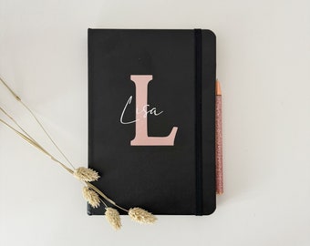 Notebook personalizable DIN A5 with name and initials, planner, birthday, gift, Mother's Day, Father's Day