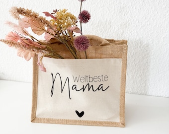 Jute Tasche Muttertag | Geschenk Mama | Jute Beutel | Personalisierte Geschenke | Kleines Geschenk | Danke