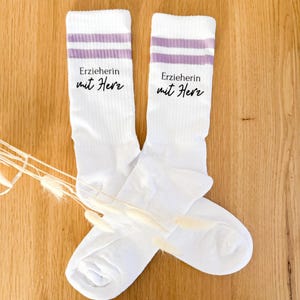 Socken Erzieherin mit Herz | personalisiert | Tennissocken | Personalisierte Socken | Geschenkidee | Wunschtext | Abschied