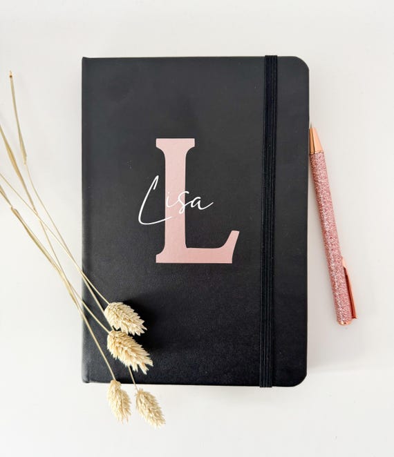 Notizbuch personalisiert DIN A5 mit Namen und Initialen Planer Geburtstag Geschenk