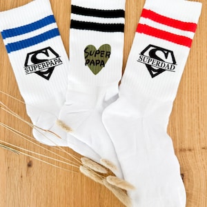 Socken Super Papa | personalisiert | Tennissocken | Personalisierte Socken | Vatertagsgeschenk | Wunschtext