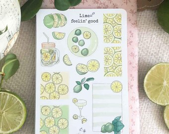 Lime Sticker for Bullet Journal Sticker Sheet Lime Green Fruit Planner Stickers Scrapbook Stickers