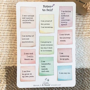Notes to Self Quote Sticker Sheet 1 Positive quotes Stickers Inspirational quotes stickers Planner stickers Journal stickers