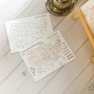 Sticker carte des États-Unis : carte où j'ai été pour TN Passport & B6 Travel stickers Stickers dessinés à la main