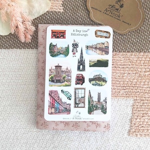 Edinburgh Stickers for Travel Journal Scotland Sticker for Travel Planner Europe City Stickers Bujo stickers for Scrapbooking