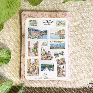 Bellagio Stickers: Lake Como Italy Travel Journal Stickers