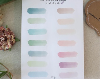 Blank header Sticker Sheet Pastel Brush Stroke Art Stickers for Planners Bullet Journal Scrapbook