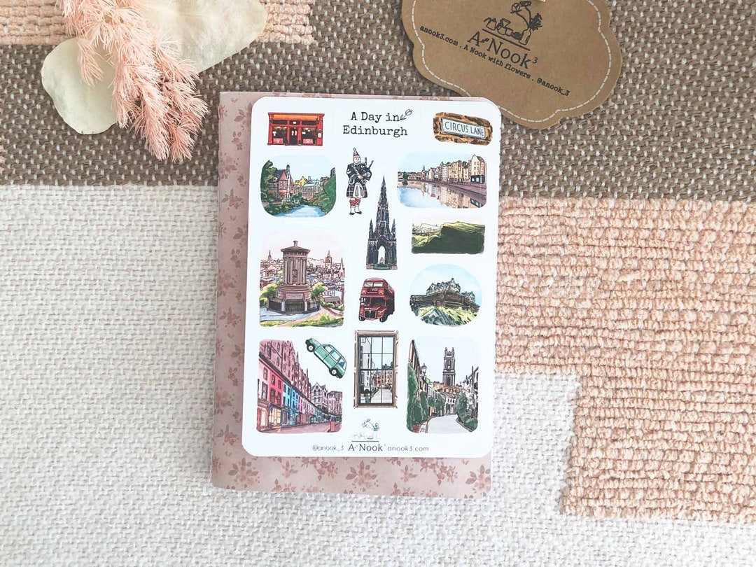 Edinburgh Stickers for Travel Journal Scotland Sticker for Travel
