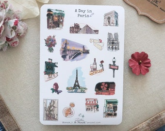 Paris France Travel sticker sheet for planners