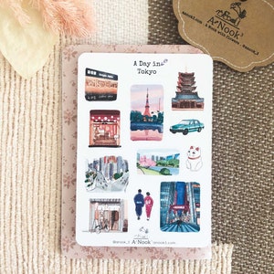 Tokyo Sticker Sheet l Travel journal Stickers l City Stickers l Matte l for Planners Bullet Journal Notebook or Scrapbook