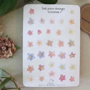 Flower Sticker Sheet Matte l Floral Sticker Sheet l Stickers for Planners Bullet Journal Notebook or Scrapbook