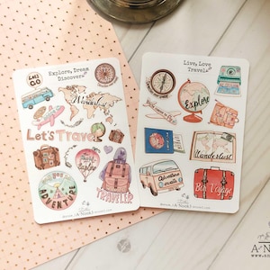 Stickers sur le thème du voyage Stickers de carnet Live Love Travel Adventure Stickers citations Stickers agenda carnet de voyage Stickers scrapbooking
