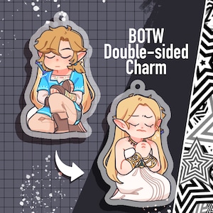Breath of the Wild Link and Zelda Charm | Acrylic | Keychains