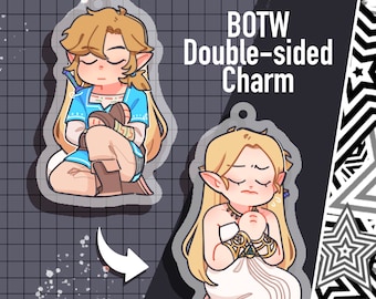 Breath of the Wild Link and Zelda Charm | Acrylic | Keychains