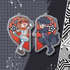 Persona 5 Masked Joker and Crow Charms | Acrylic | Keychains