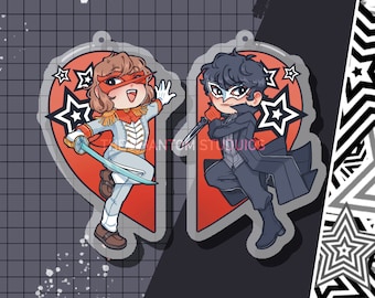 Persona 5 Masked Joker and Crow Charms | Acrylic | Keychains
