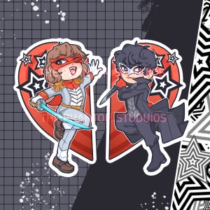 Autocollants Persona 5 Joker masqué et corbeau | Voleurs fantômes | Mat | Décalcomanies | Papeterie