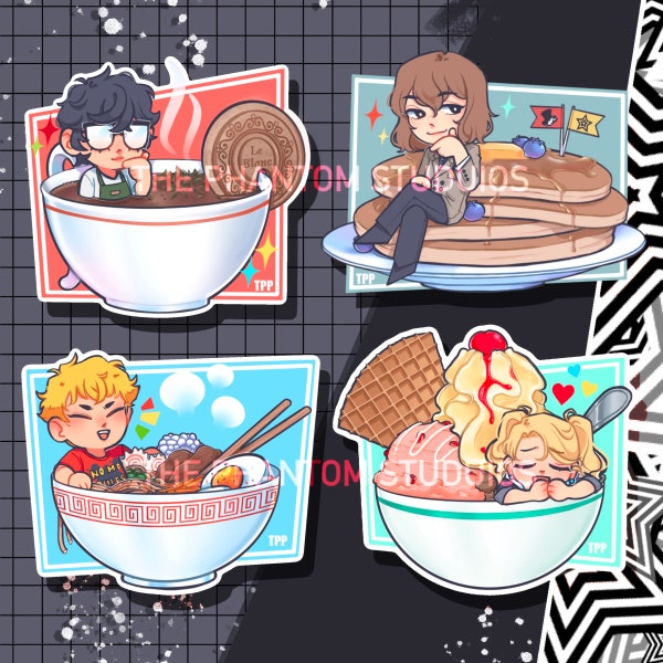 Persona 5 Foodie Phantom Theives Stickers | Phantom Thieves | Matte | Decals | Stationery