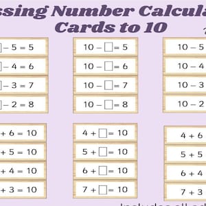 Addition and Subtraction to 10 Calculations / Number Bonds to 10