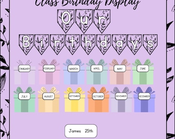 Editable Tropical Class Birthday Display | Pastel Birthday Display | Celebrations |