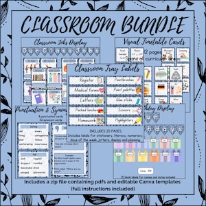 EDITABLE CLASSROOM BUNDLE | Tropical Classroom Decor | Visual Timetable ...