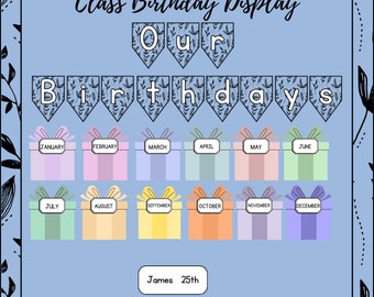 Editable Tropical Class Birthday Display | Pastel Birthday Display | Celebrations |