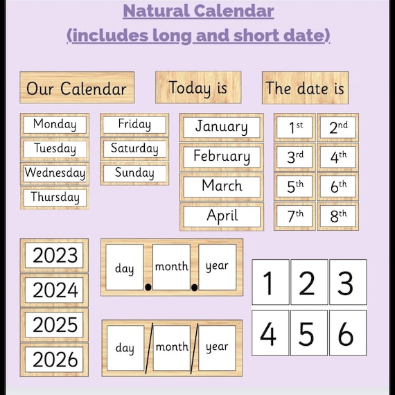 In Numbers Short Date Today Physical Natural Calendar Date Display