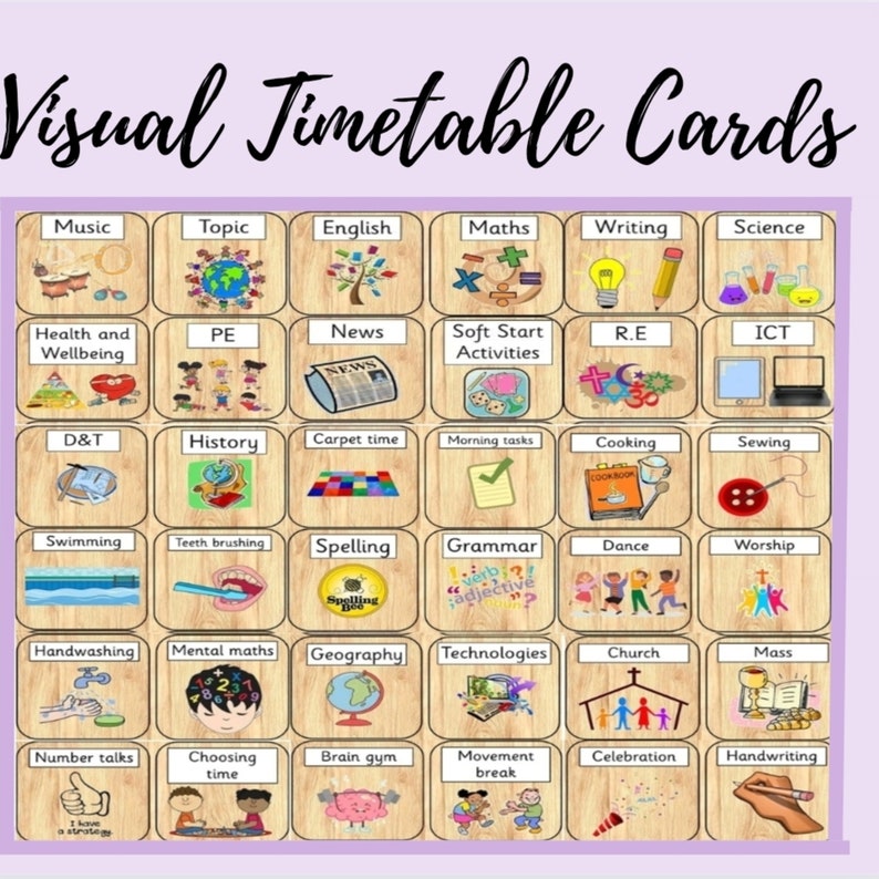 Visual Timetable Cards Editable Natural Daily Routine - Etsy