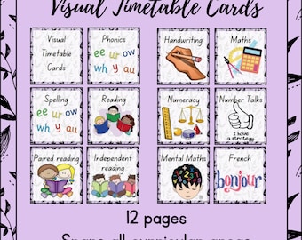 Editable Tropical Visual Timetable Cards | School Schedule | Daily Routine |