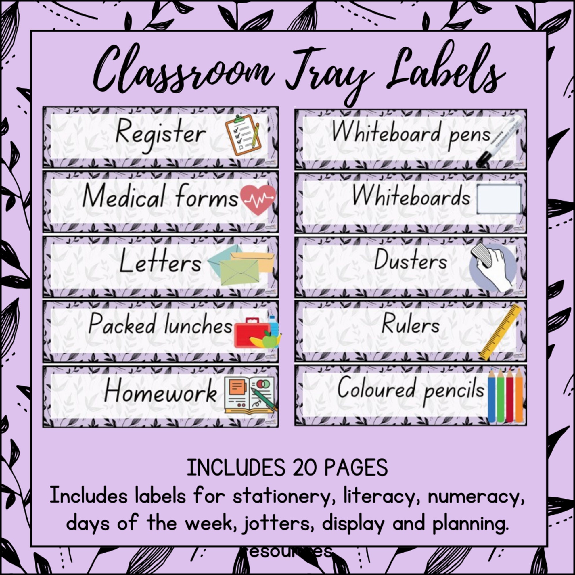 Editable Tropical Classroom Tray Labels | Resource Labels | Classroom Organisation |