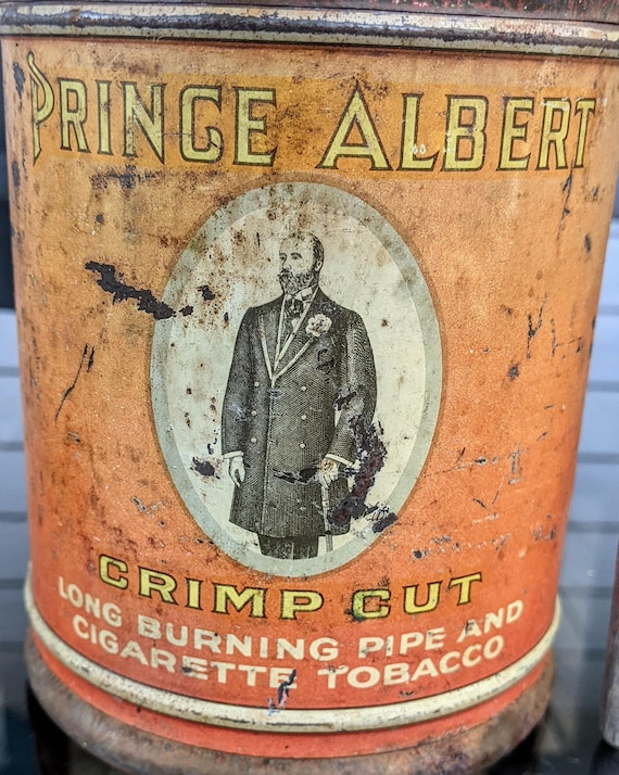 Vintage Empty Prince Albert Tobacco Tin: Large Crimp Cut Can, USA Made