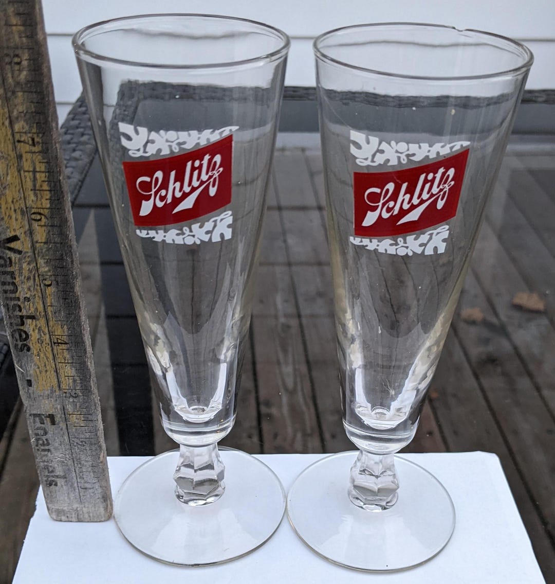 Vintage Schlitz Beer Glasses: Fluted 6-inch Set - Etsy