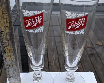 Vintage Schlitz Beer Glasses: Fluted 6-inch Set - Etsy