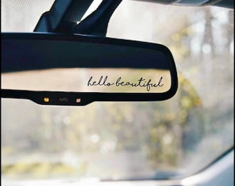 BUY1GET1 hello beautiful car mirror decal