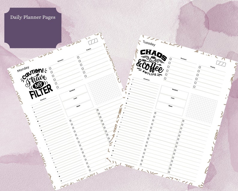 Sarcastic Daily Planner Monday to Sunday Planner Daily Etsy