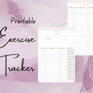 Workout Tracker Printable, Exercise Planner, Fitness Journal ...