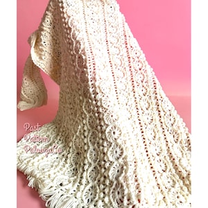 Vintage Crochet Pattern Beautiful Flower Chains Afghan PDF Instant Digital Download Shell & Lace Stitch Daisy Bobble Strips Blanket 48x70