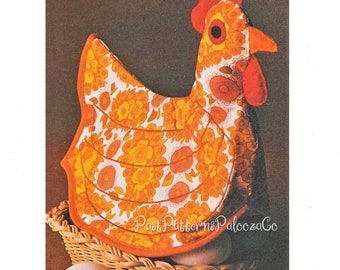 Vintage Sewing Pattern Egg Basket Hen Chicken Bun Bread Warmer Cover PDF Instant Digital Download Country Farmhouse Chic