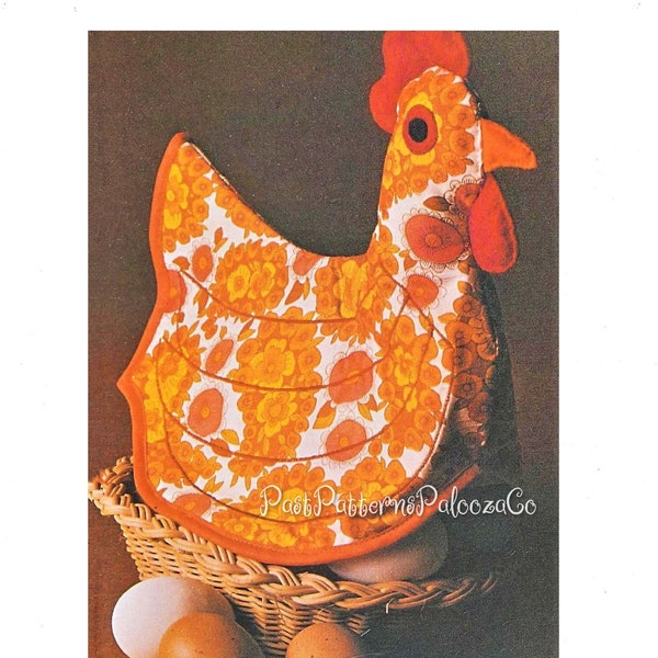 Vintage Sewing Pattern Egg Basket Hen Chicken Bun Bread Warmer Cover PDF Instant Digital Download Country Farmhouse Chic