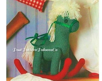 Vintage Sewing Pattern Soft Fabric Rocking Horse PDF Instant Digital Download Christmas Pony Plush Stuffed Toy 12"